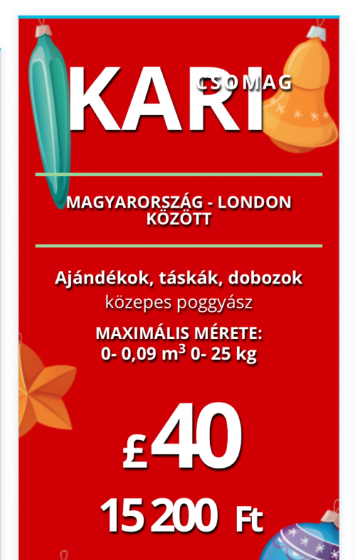 2019 KARÁCSONYI szállítás és az ÚJ csomagunk